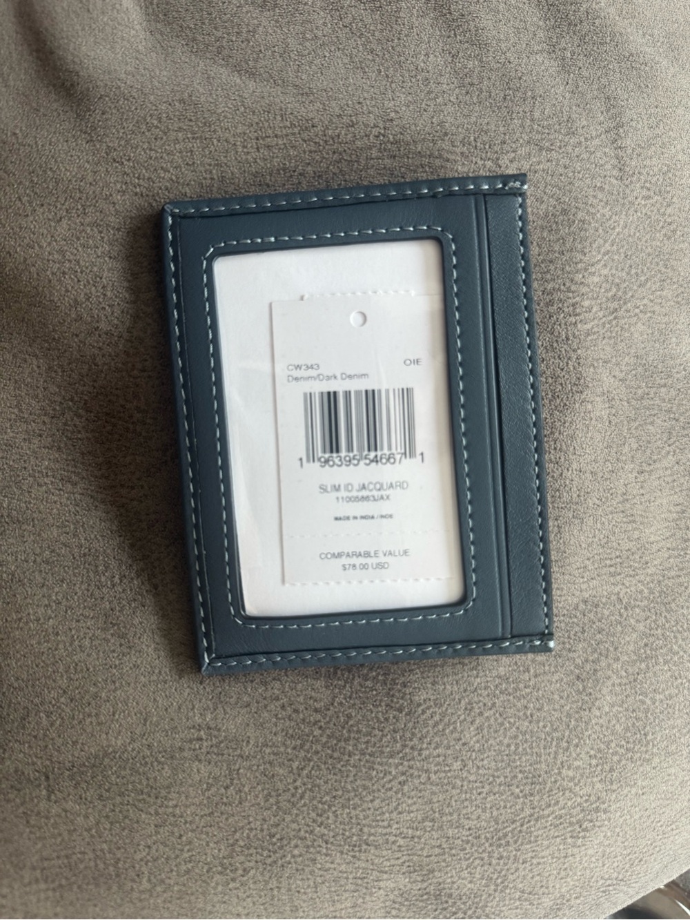Coach Dark Denim Slim ID Card Case NEW